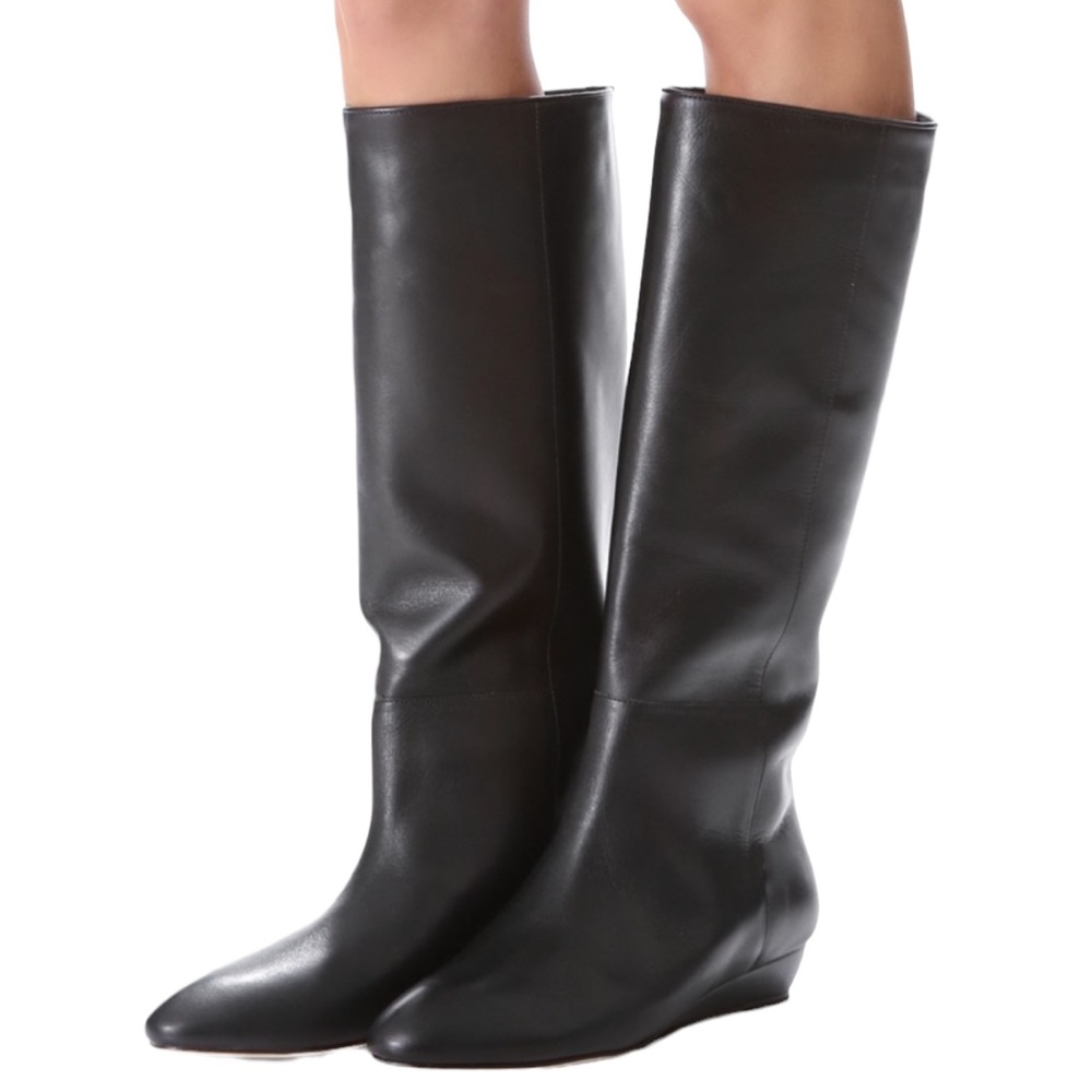 Loeffler Randall Black Matilde Tall Wedge Boots